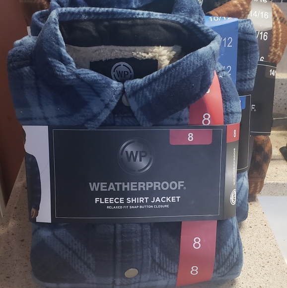 WP π¦WEATHERPROOF BOYS FLEECE SHIRT JACKET BLUE & BROWN SZ. 10/12 & 14/16 ππ€ - Picture 7 of 16